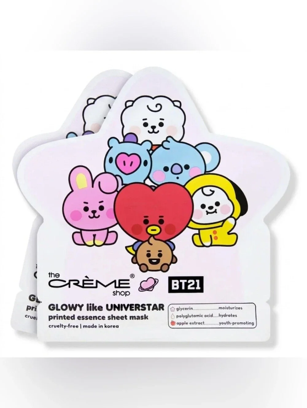 Two The Crème Shop BT21 Glowy Like Universtar Sheet Mask - Pack Of Two
